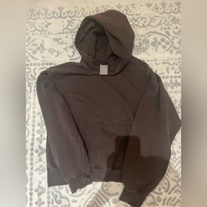 Aritzia (tna) Cozy Fleece Perfect Hoodie, Size small, Colour chocolate brown
